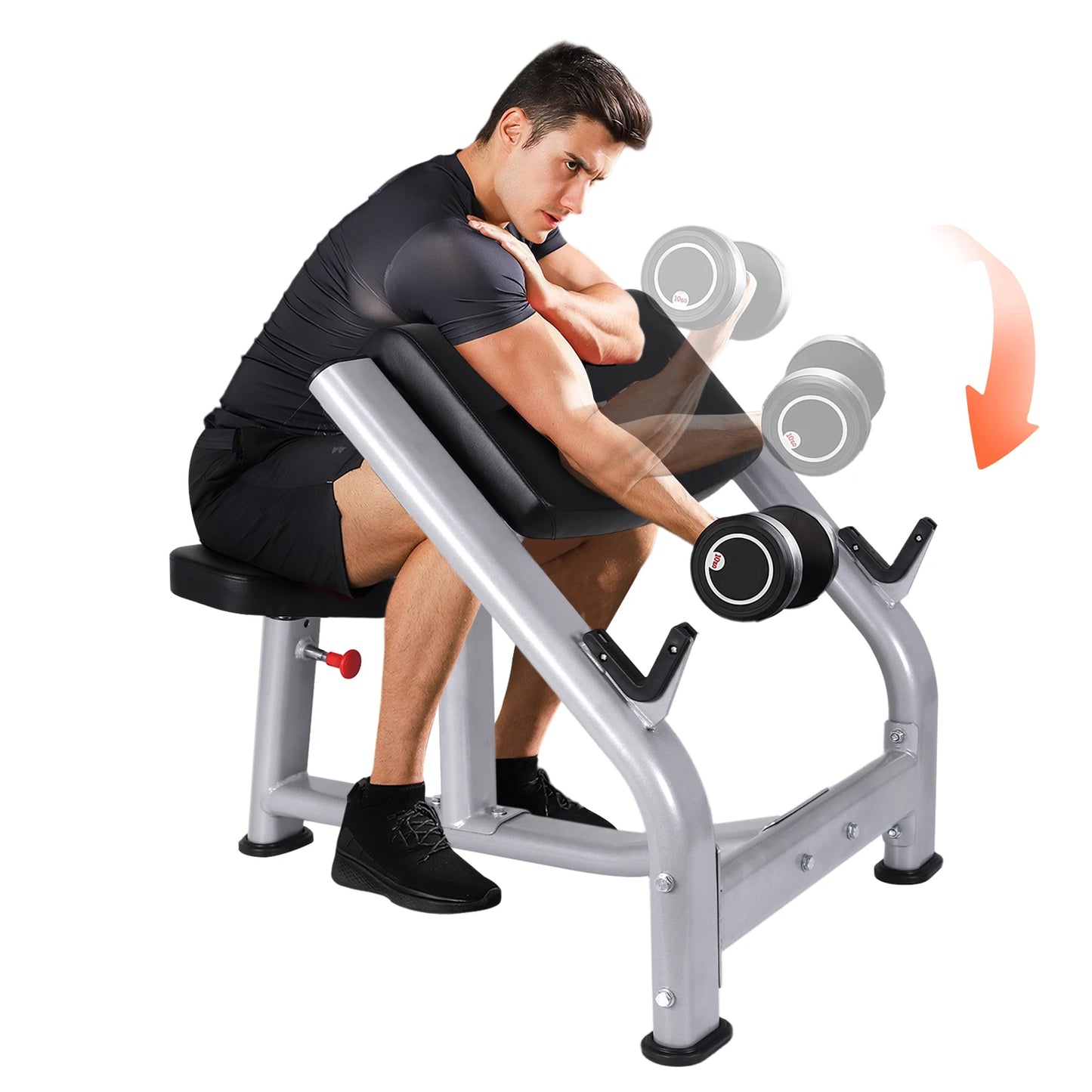 Preacher Curl Bench with Adjustable Seat Preacher Curl Weight Station Weight Training Equipment for Home Gym Strength Training