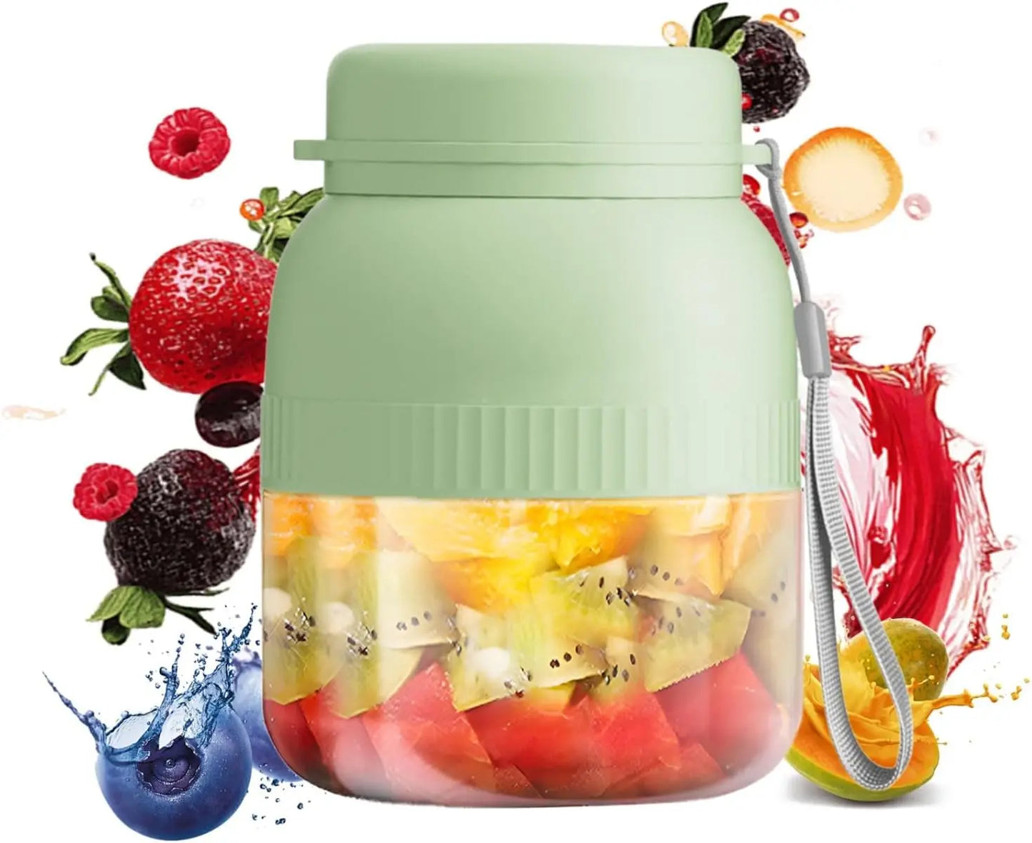 Portable Rechargeable Blender for Smoothies & Shakes - Green, Compact for Office, Gym, Travel