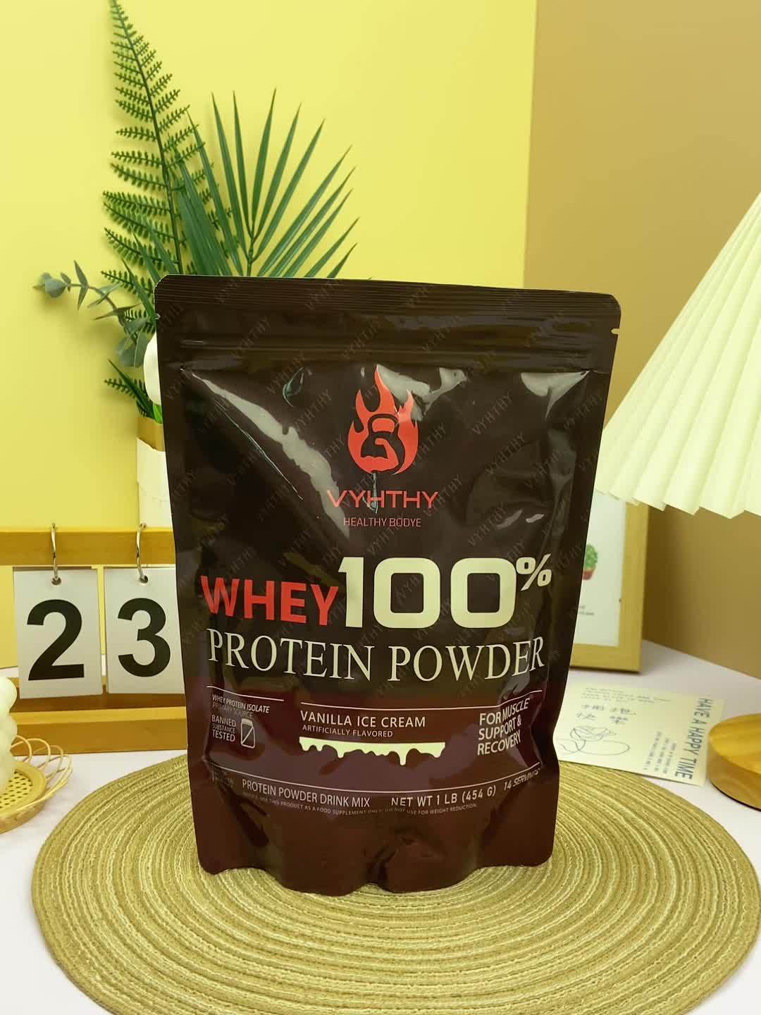 VYHTHY 1/2lb, two flavors of vanilla ice cream/chocolate, pure whey protein powder | Fitness and muscle gain & sugar control meal replacement | Lactose intolerance exclusive | Easy to dissolve without clumping, suitable for f